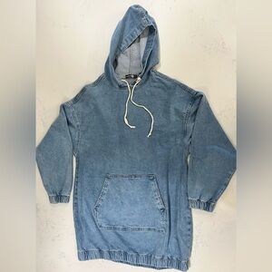 Boohoo Light Blue Denim Hoodie